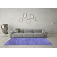 thumbnail image 3 of Ahgly Company Machine Washable Indoor Square Abstract Blue Contemporary Area Rugs, 3' Square, 3 of 4