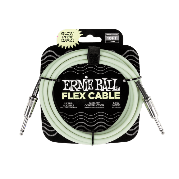 Ernie Ball Flex Instrument Cable Straight/Straight 20ft - Glow in Dark