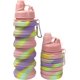 thumbnail image 1 of - Botella de agua plegable con estilo para niños con clip de mosquetón, camuflaje rosa, 1 of 5