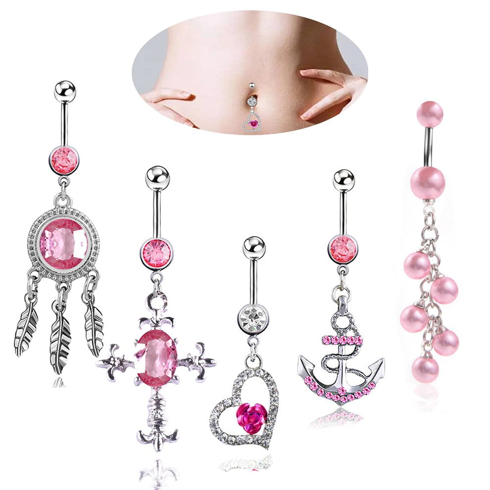 5pcs/set Piercing Navel Surgical Belly 
