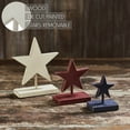 thumbnail image 3 of VHC Brands Patriotic RWB Hanging Wooden Stars w/Display Base Set of 3, Independence Day Decor, Star Design, Printed MDF Figurine, Star Shape, Americana, Dark Creme, 3 of 6