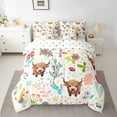thumbnail image 5 of Erosebridal Floral Highland Cow Comforter Set With Sheets Twin 7 Piece Cute Highland Cattle Cowboy Bed In A Bag Cartoon Western Farm Animal Bedding Kawaii Leaf Bed Set, 5 of 5