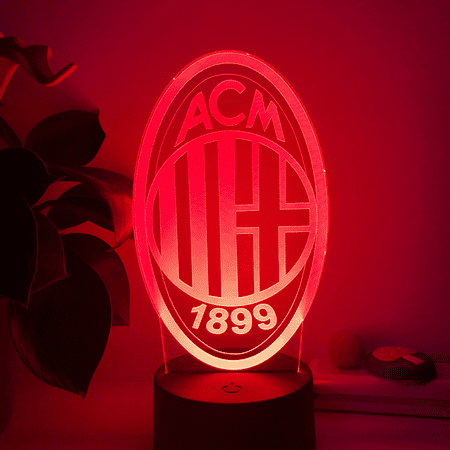 

JUSTUP 3D LED Illusion Lamp Milan Team 16 Colors Remote Control Acrylic Night Lights Children s Bedroom Decorative Lights --- Black Seat
