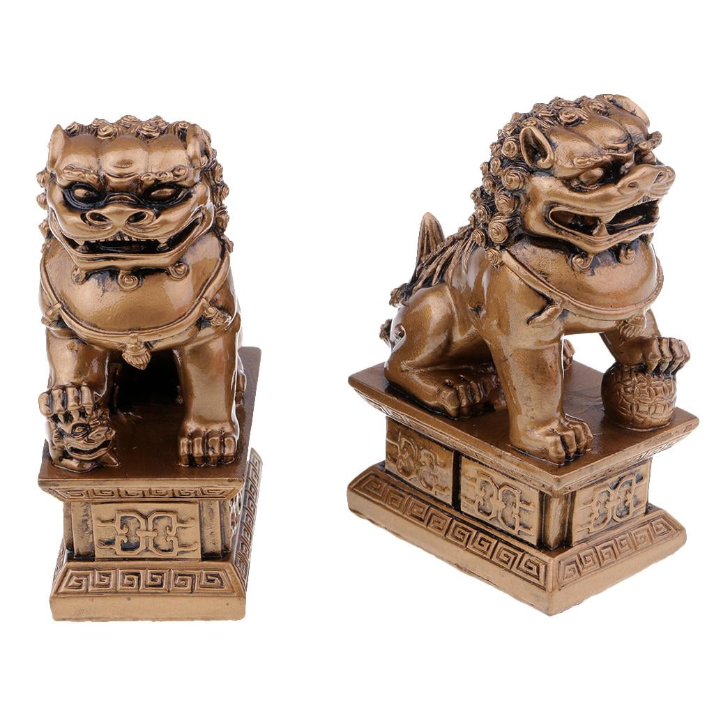 Feng Shui of Chinese Beijing Lion Statues werkliches Dekor Chinese