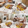 thumbnail image 6 of Rectangle Area Rug 4x6ft, Farm Sunflower Red Truck Wood Non-Shedding Washable Area Rug, Vintage Rustic Wooden Plank Non Slip Low-Profile Rugs for Living Room, Bedroom Dining Room, 6 of 9