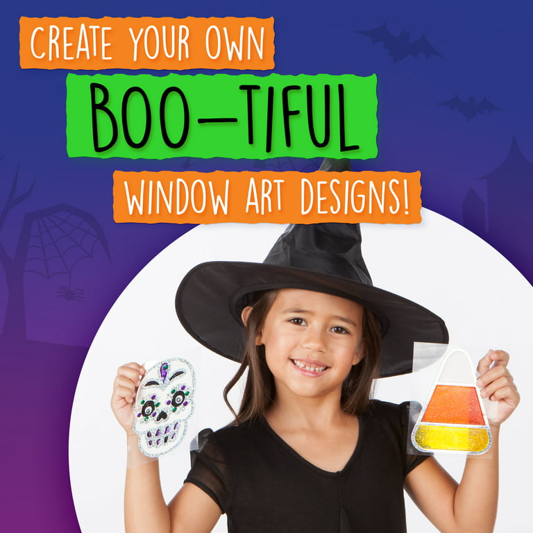 Halloween Craft Kits for Kids, Spooky Cute Ghost Suncatcher for Windows,  Toddler Halloween Activities, Stained Glass Sticker Crafts, Boo 
