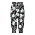 thumbnail image 4 of Jamsmile Women Pants Cropped Sweatpants Floral Print Drawstrings Bottoms Lace Up Joggers Streetwear Trendy Athletic Trousers, 4 of 5