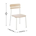 thumbnail image 5 of Emma + Oliver Dining Chair with White Metal Frame and Solid Wood Seat and Back with Antique White Finish, 5 of 12