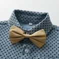 thumbnail image 5 of Boy Outfits Cotton Short Sleeve Shirt Tops Shorts With Tie Child Gentleman Outfits Boy Clothes Blue 2 Years-3 Years, 5 of 7