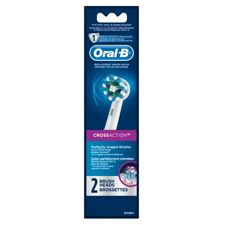Triple Action Head - Oral-B CrossAction Replacement Electric Toothbrush Head Refills 2 Count