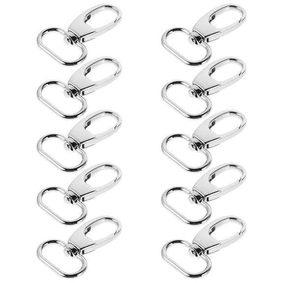 Hemoton 10pcs Zinc Alloy Bag Clasps Secure Metal Clasps For Diy Keychains Bag Buckle Clip Key Holder Ring Swivel Trigger Snap Hooks