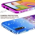 thumbnail image 5 of Case for Samsung Galaxy A01 Case with Tempered Glass Screen Protector Sparkle Glitter Liquid Quicksand Cute Women Girls Cover Case for Samsung A01 Case - Purple/Blue, 5 of 5