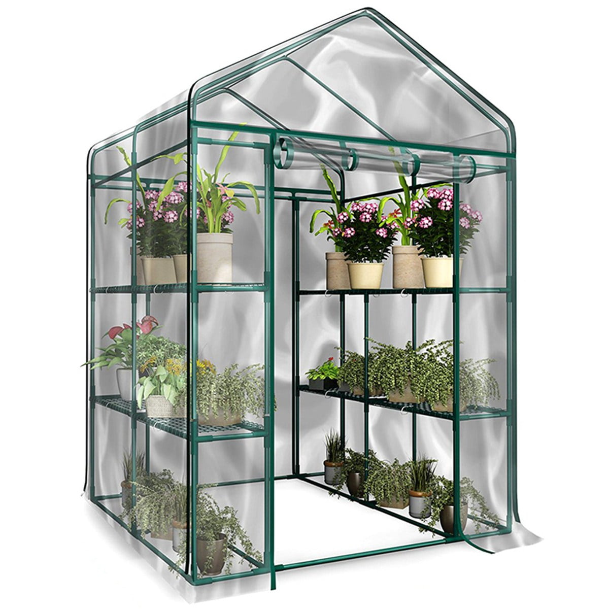 Garden WalkIn Greenhouse Shelf with Cover Outdoor