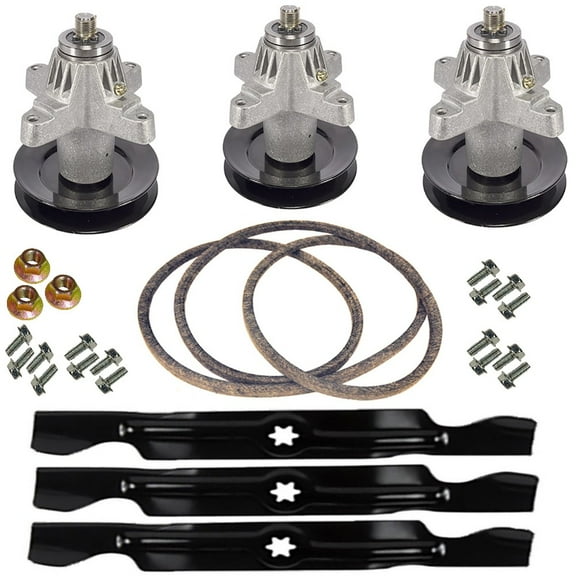 RAParts Deck Rebuild Kit Blades Spindles Belt Fits Cub Cadet 50" RZT Fits MTD Fits Troy-Bilt