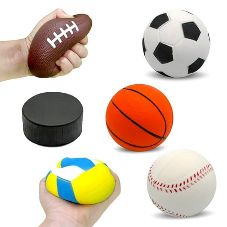 Squish-Eez Six Pack Jumbo Sports Squishy Toy Assortment Slow Rising Scented