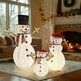 thumbnail image 2 of VEIKOUS Lighted Christmas Pop Up Snowman Family Decor - Set of 3, 2 of 14