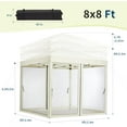 thumbnail image 5 of EastVita 8'x8' Instant Pop-Up Canopy Tent with Removable Mosquito Netting & 2 Zipper Doors, Portable Outdoor Shelter for Camping, Backyard, Picnic with Wheeled Carry Bag, 5 of 7