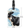 thumbnail image 6 of Square 2Pack PU Leather Cartoon Cow Cruise Luggage Tag with Privacy Cover and Name ID Tag for Travel Handbags Backpacks Luggage Tags, 6 of 6