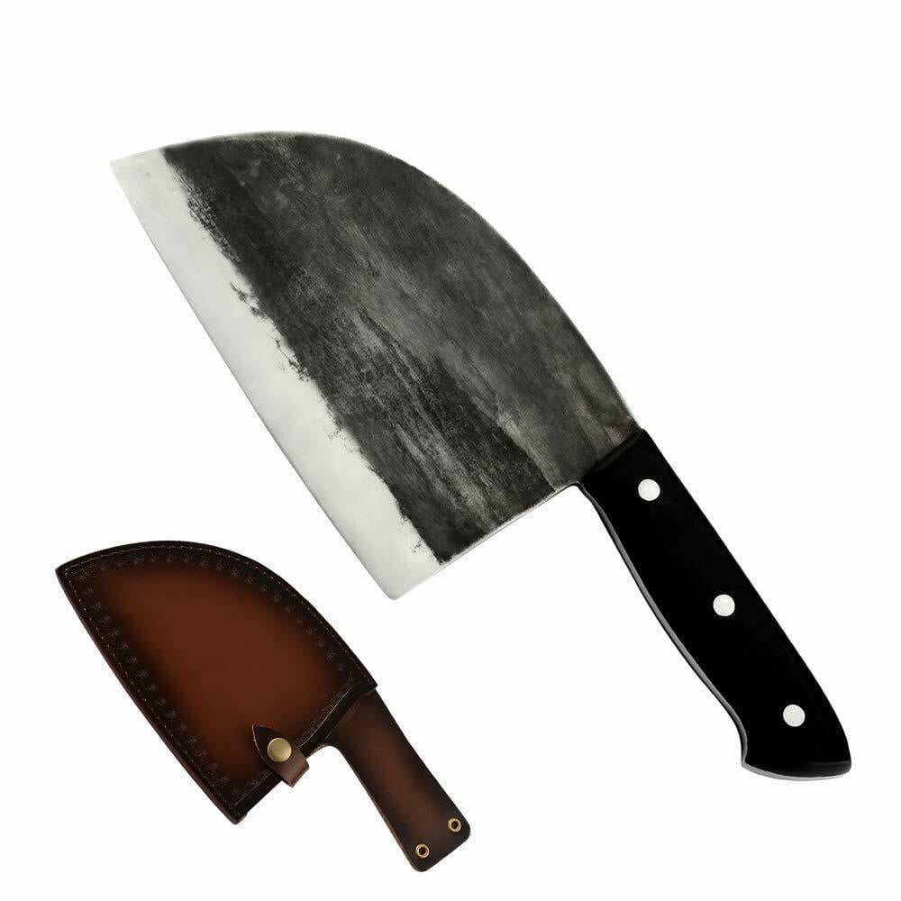 Handmade Carbon Steel Serbian Chef Knife Cleaver Butcher Knife meat cutting  2185