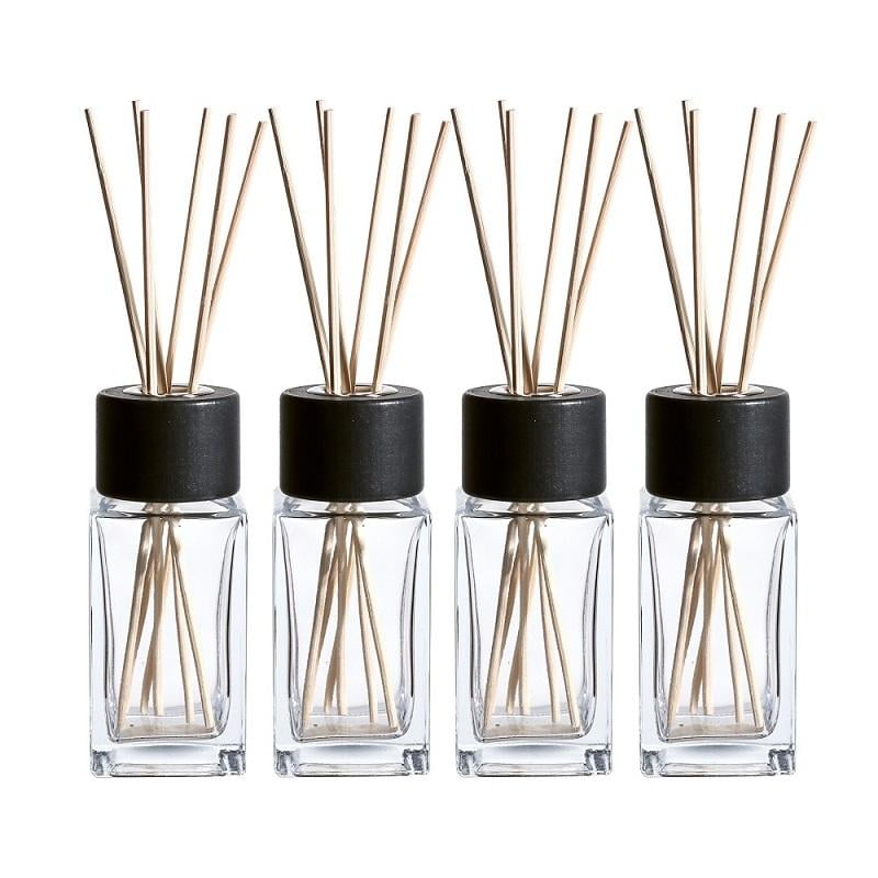 Gala Houseware 4.7” Tall Clear Square Glass Bottle Diffusers For
