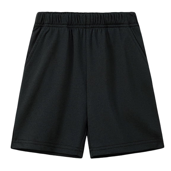 Quealent Toddler to Youth Athletic Shorts for Boys and Girls Soccer Basketball Sports Black for Size 3-4 Years