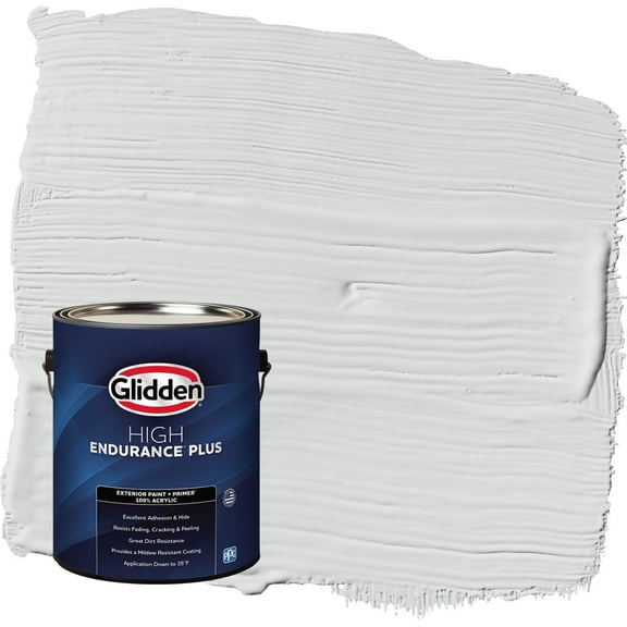 Glidden HEP Thin Ice / Gray Flat Exterior Paint with Primer, 1 Gallon