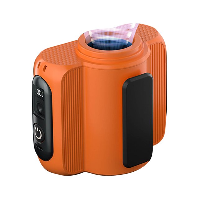 Portable Fan Waist Hanging Fan 100 Speed Adjustable Hanging Electric Fan Outdoor High Temperature Work Fan Usb Rechargeable Orange Color Personal Cooling Device Flexible Hook Attachment Y-