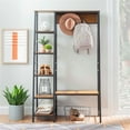 thumbnail image 2 of Bowery Hill 6 Shelves 4 Hooks Transitional Metal Hall Tree Frame in Black, 2 of 15