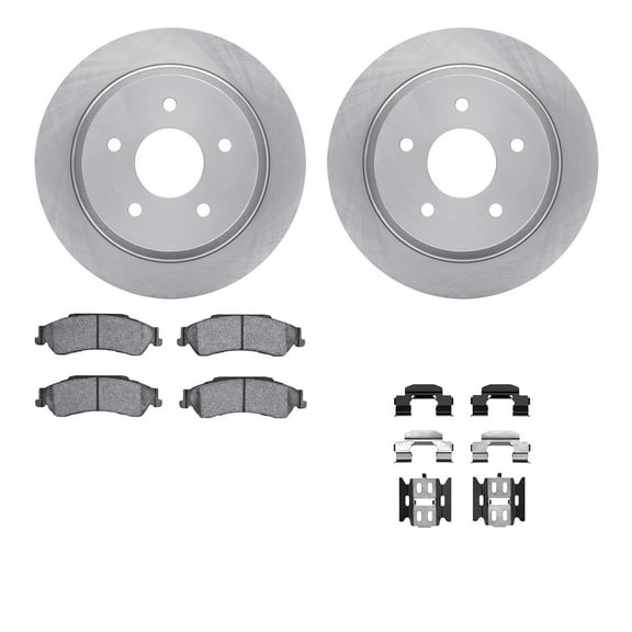 Dynamic Friction Company Rear Brake Rotors with 5000 Advanced Brake Pads includes Hardware 6512-48240