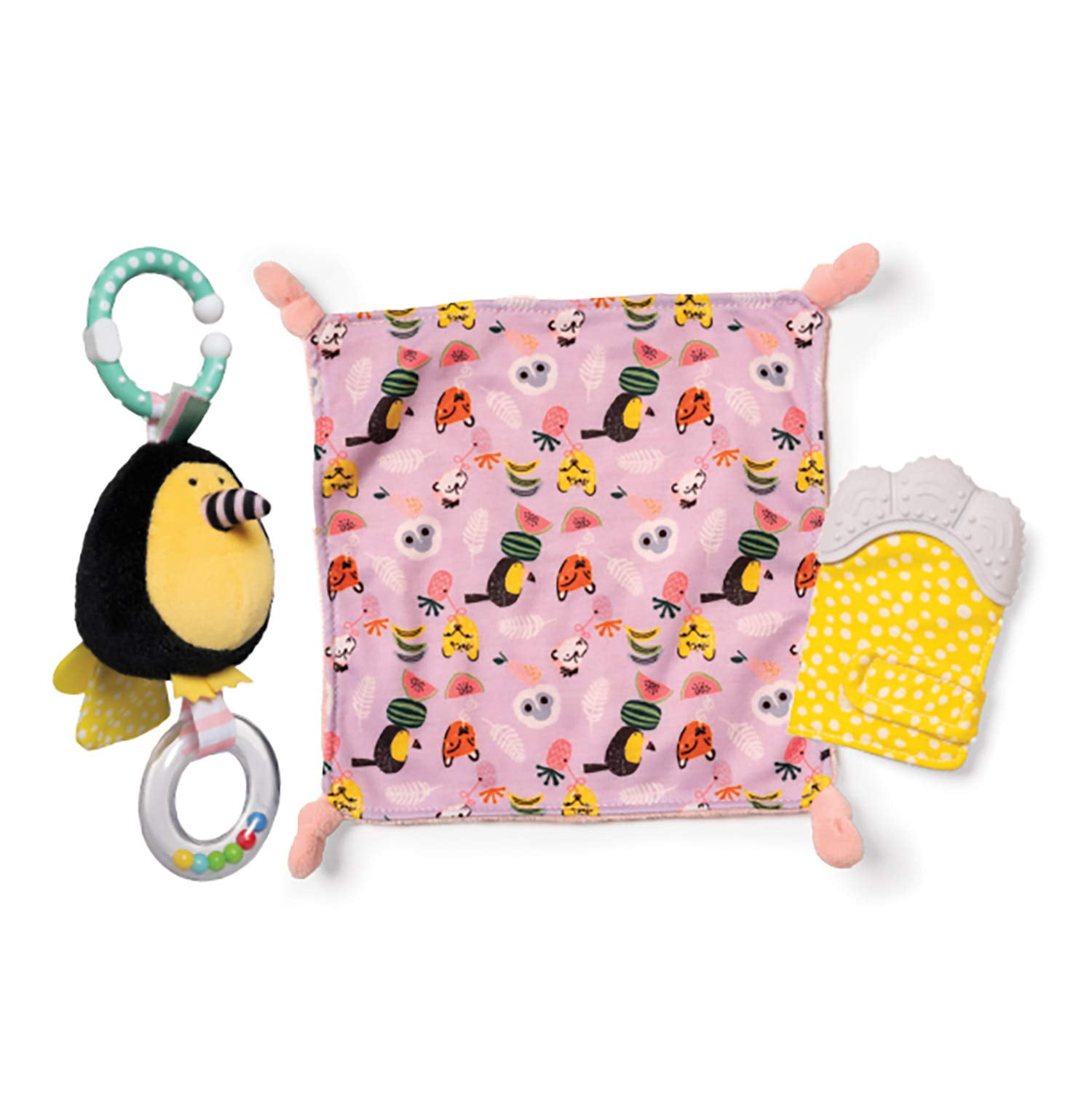 Manhattan Toy Fruity Paws Teether Mitt & Blankie Gift Set for Babies