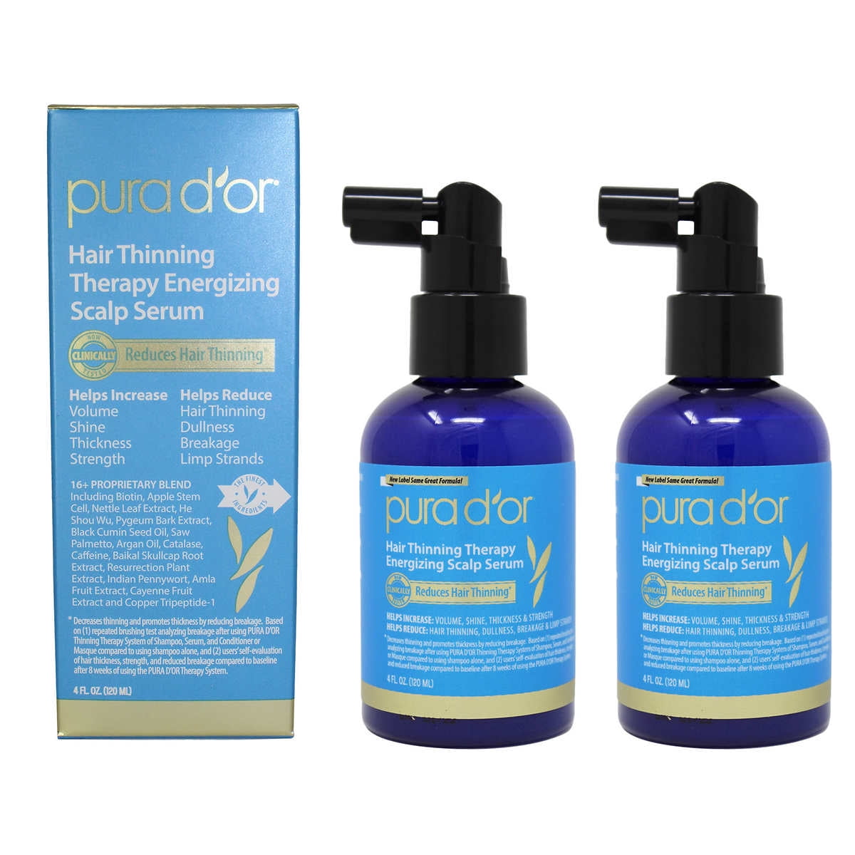 PURA D'OR Hair Thinning Therapy Energizing Scalp Serum 4oz Reviews 2023