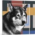 thumbnail image 1 of ARTCANVAS Alaskan Malamute Dog Breed Blue Yellow Red Canvas Art Print - Size: 26" x 26" (1.50" Deep), 1 of 9