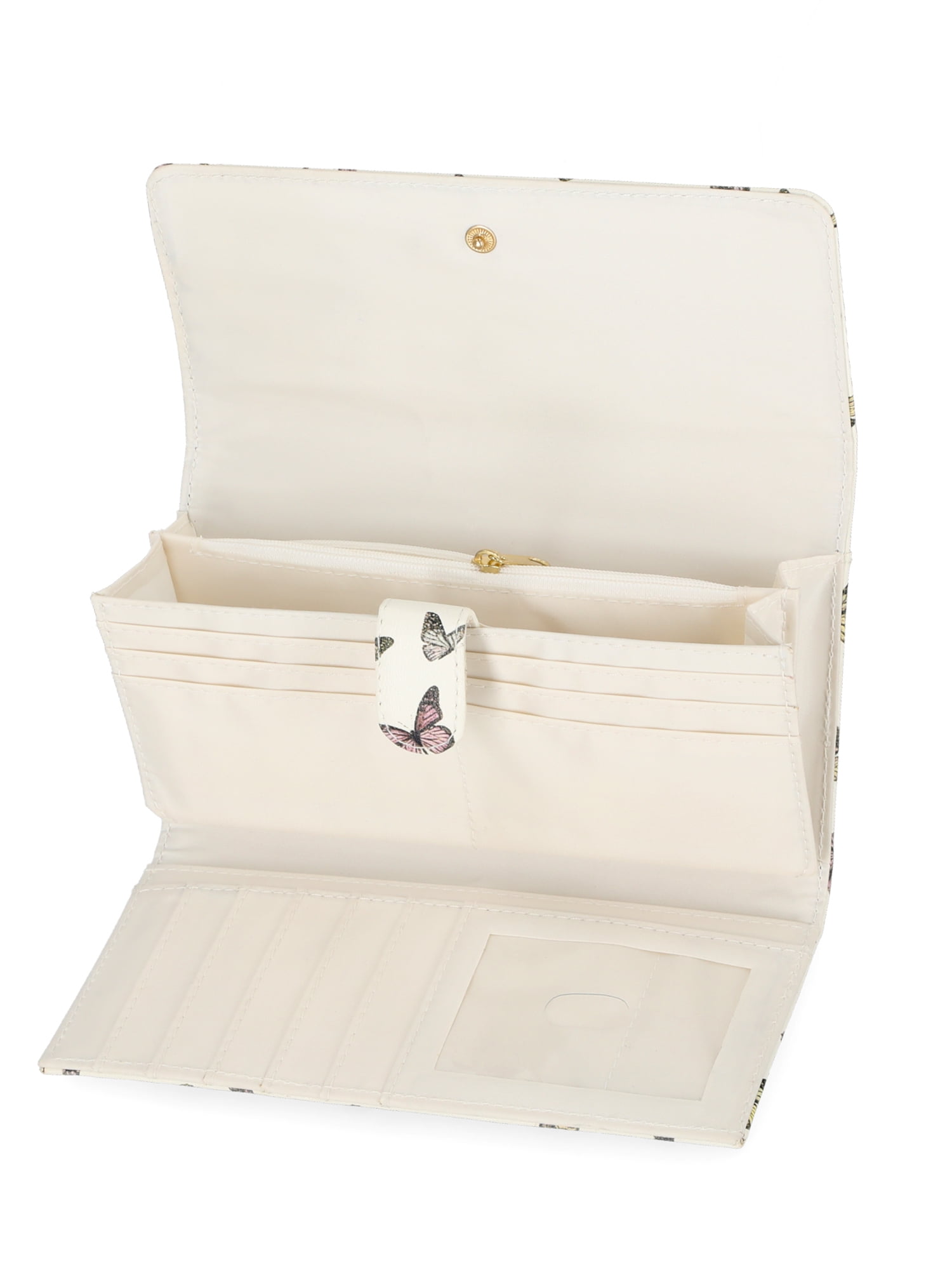 Time and Tru Women's Piper Clutch Wallet, Butterfly Print