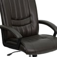 thumbnail image 3 of Mid-Back Espresso Brown Leather Swivel Manager's Office Chair with Arms, 3 of 9