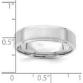 thumbnail image 4 of 14k White Gold 6.2mm Standard Weight Comfort Fit Brushed Satin/Polished Stepped Edge Wedding Band Size 11 - Ring Size 11.0, 4 of 7
