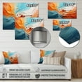 thumbnail image 4 of Designart "Teal Orange Bold Abstract Flow composition I" Abstract Collages Metal Art Living Room, 4 of 5