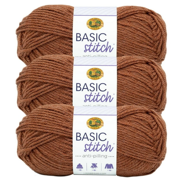 Fil Lion Brand Basic Stitch® Anti Pilling™ Fil acrylique moyen/peigné n° 4, 100g/ 170m, 3-CT