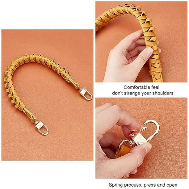 Braided Purse Strap 17 Inch PU Leather Purse Handle Short Handbag Strap Purse Handles Replacement Top Handle with Golden Hardware for Tote Crochet Pochette Designer Bag Light Brown Walmart Business Su...