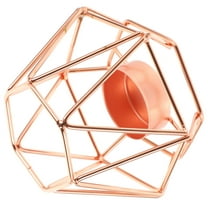 OHOIOLLA Metal Candlestick Holder Rose Gold Table Decor Parties 1Pack 4.3x3.7x3.1in