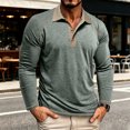 thumbnail image 5 of Mens Long Sleeve Polo Shirts Fashion Casual Raglan Button Polo Tee Collared Golf Shirt, S, 5 of 6