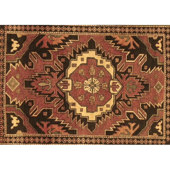 Ahgly Company Indoor Rectangle Medallion Brown Traditional Area Rugs, 5' x 8'