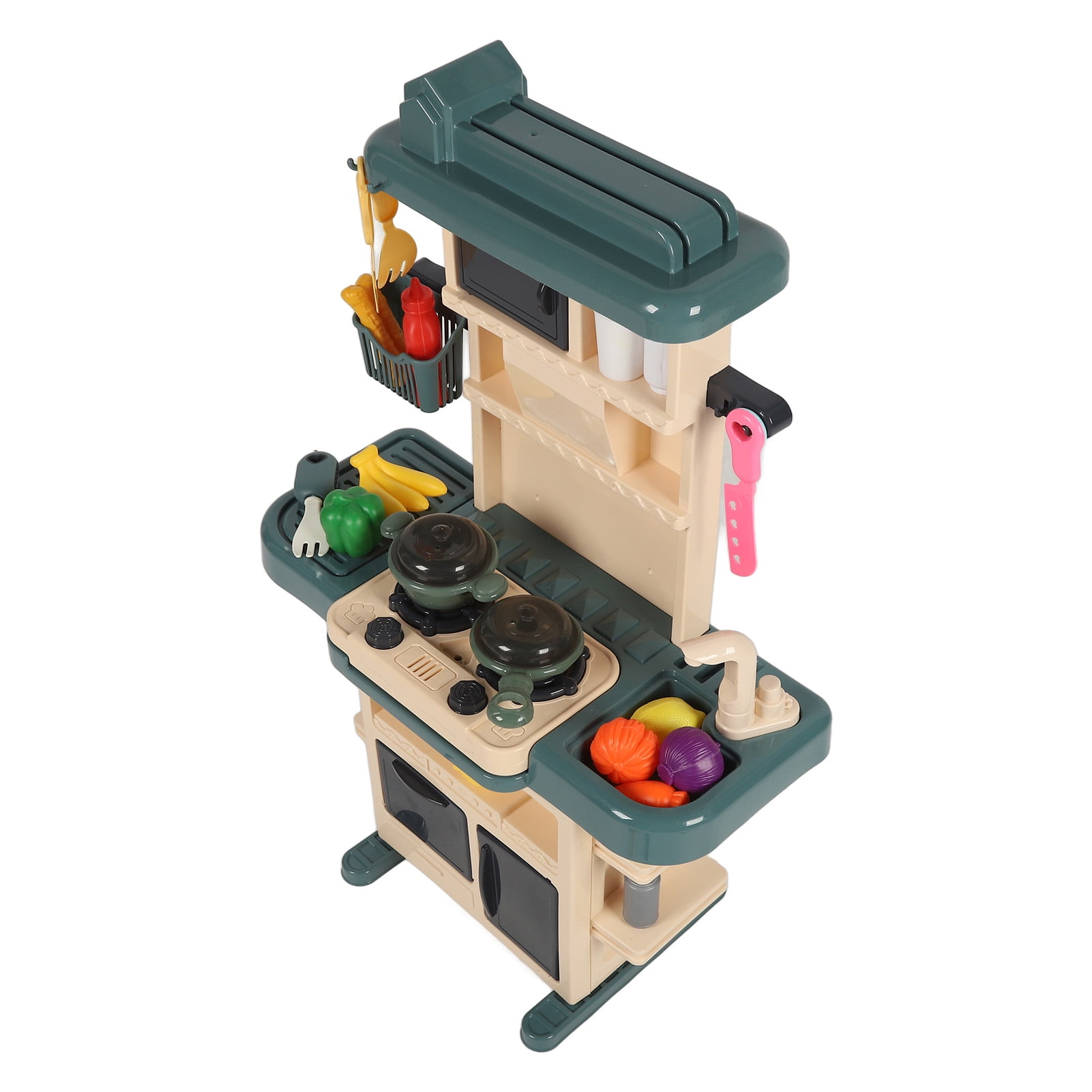 Pretend Kitchen Playset Toy, Kitchen Role Play Toy High Simulation Sound 73cm Height Foods  for Home Use