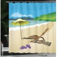 thumbnail image 4 of Ambesonne Summer Shower Curtain, Sunshine Sand Waves, 69"Wx70"L, Multicolor, 4 of 5