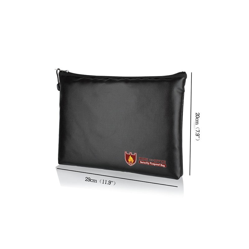 Fireproof Waterproof Document Bag Money Safe Box Secret File Protec Pouch Holder 