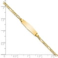thumbnail image 3 of 14k Yellow Gold Bracelet ID Figaro 5 mm 6 in Baby Soft Diamond Shape, 3 of 4