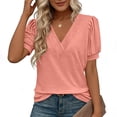 thumbnail image 5 of Womens V Neck T Shirts Lightweight Short Sleeve Tops Casual Basic Tees Trendy Summer Shirts, 5 of 7