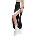 thumbnail image 4 of renvena Kids Boys Basketball Pants Side Split Press Button Athletic Sweatpants Track Bottoms Black 11-12, 4 of 7