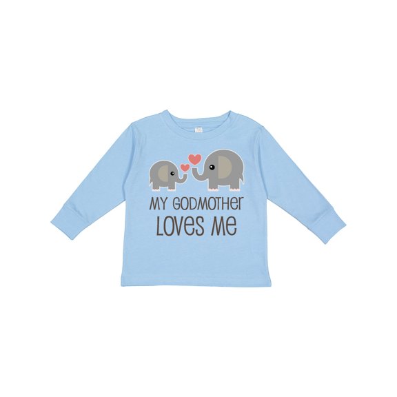 Inktastic My Godmother Loves Me Boys or Girls Long Sleeve Toddler T-Shirt
