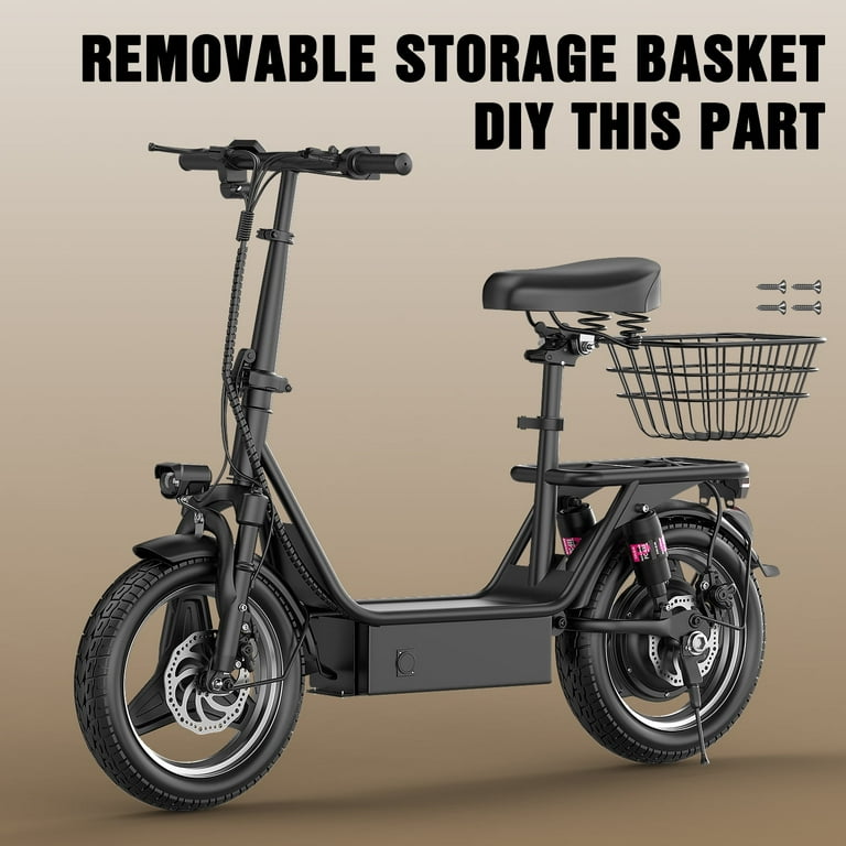 K8 Electric Scooter with Seat,650W Peak Motor 36V 13AH Commuter