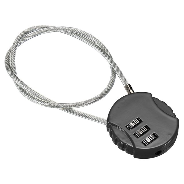 Uxcell Small Combination Lock 14.9 Inch, 1 Pack 3 Digit Padlock for Gym Locker, Black